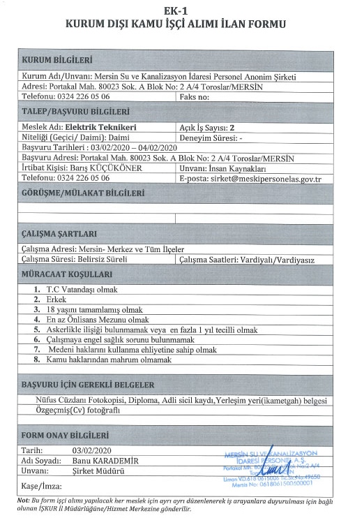 2 Daimi Elektrik Teknikeri