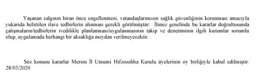 28.03.2020 Tarihli Mersin İl Umumi Hıfzıssıhha Kurulu Kararı 2020/16  (2 Sayfa, 2. Sayfa)