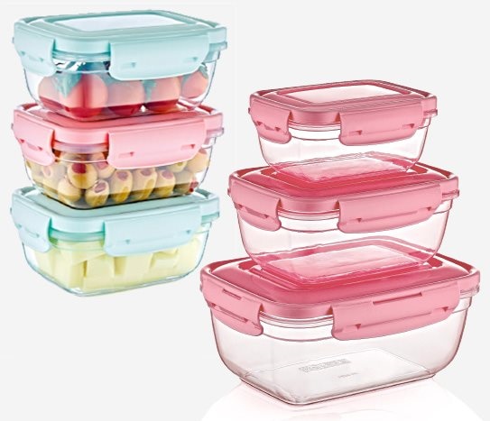 3’lü Contalı Dikdörtgen Saklama Kabı