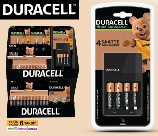 DuracellPil Şarj Aleti + 4 Pil