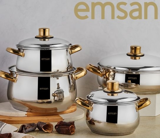 Emsan8 Parça Çelik Tencere Seti