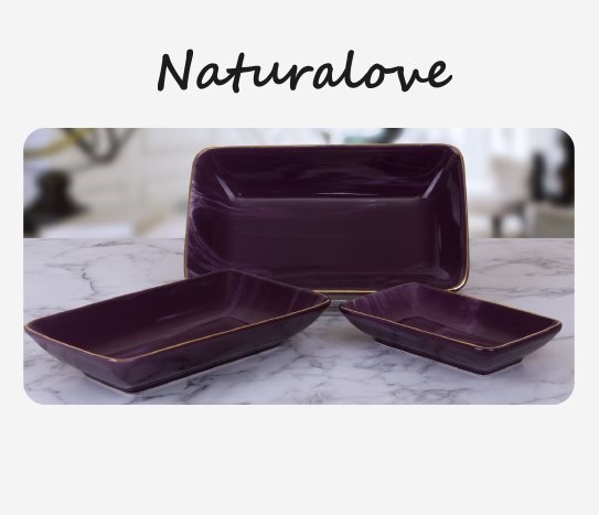 NaturaloveLüks Seramik 3’lü Tabak