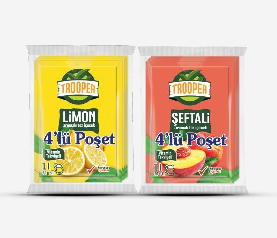 TrooperŞeftali/Limon Aromalı Toz İçecek