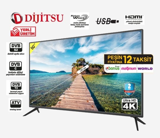 Dijitsu 50’’UHD Uydu Alıcılı Televizyon
