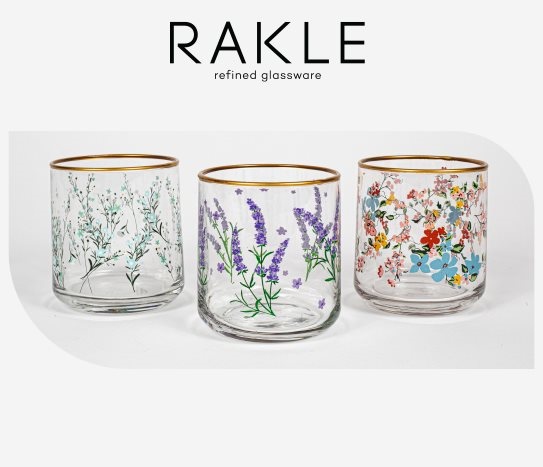 Rakle3’lü Çiçekli Bardak