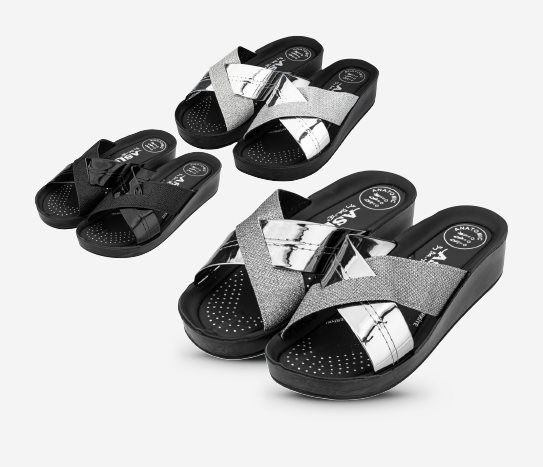 Simli Çapraz Terlik Kadın