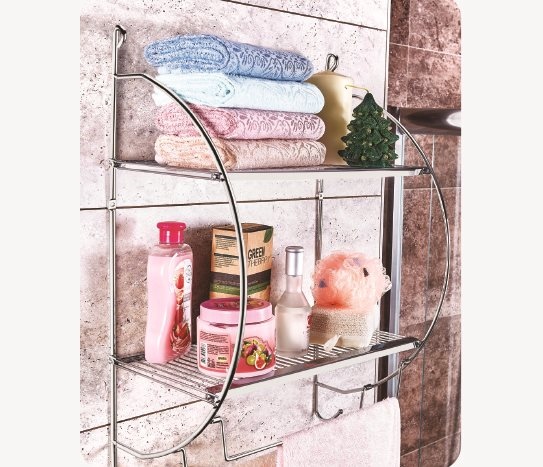 2 Katlı Metal Havlu Rafı