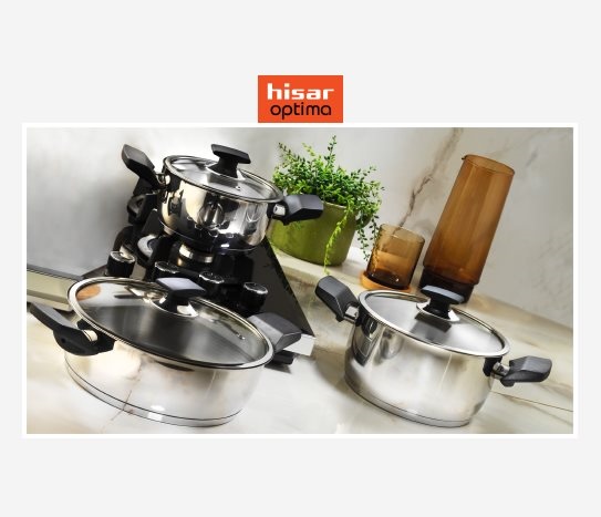 Hisar Optima - 6 Parça Çelik Tencere Seti