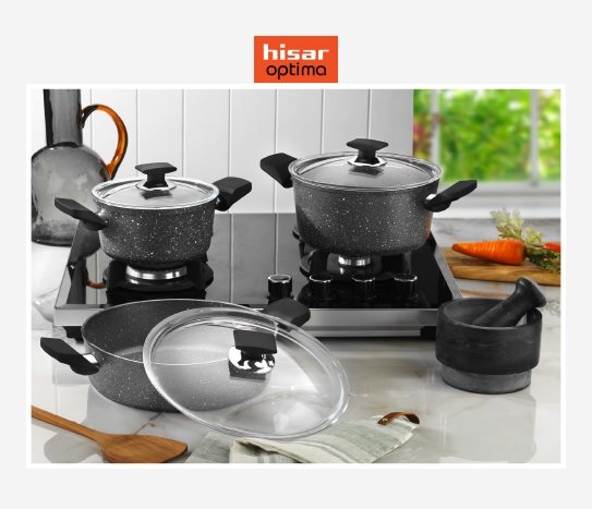 Hisar Optima - 6 Parça Granit Tencere Seti