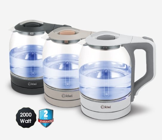 Kiwi - Cam Işıklı Kettle 1.8 lt