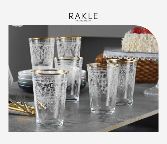 Rakle - Altın Yaldızlı Su Bardağı