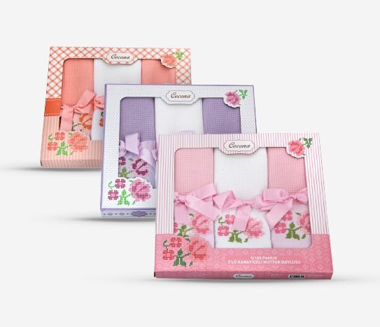 3’lü Kutulu Nakışlı Peçete