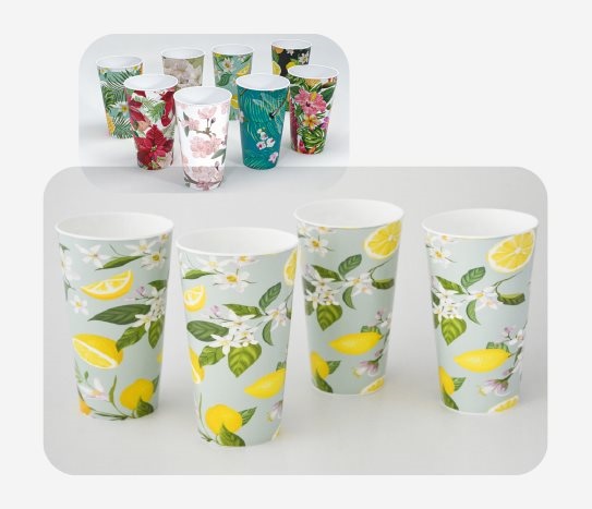 Desenli 4’lü Bardak