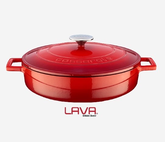 Lava - Döküm Yayvan Karnıyarık Tenceresi
