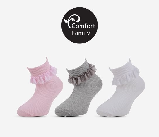 Comfort Family - 2â€™li Dantelli KÄ±z Çocuk Çorap