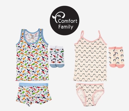 Comfort Family - 3’lü Çoraplı İç Çamaşırı Çocuk Seti