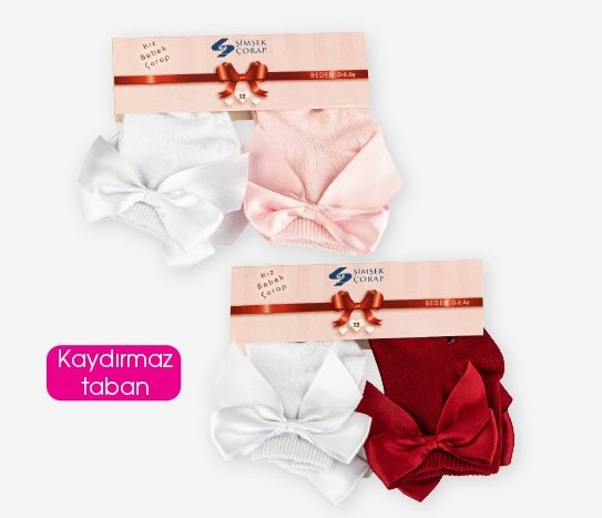 2’li Fiyonklu Soket Bebek Çorap