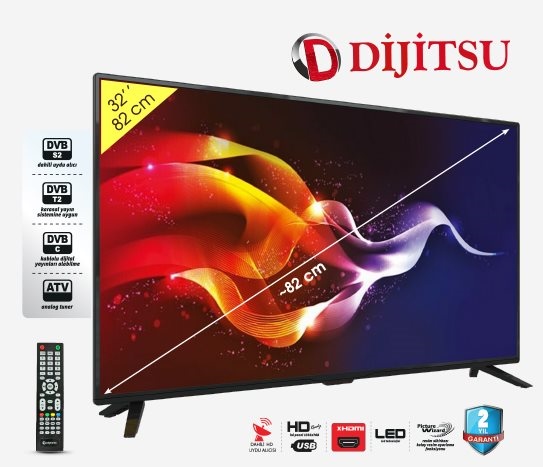 Dijitsu 32'' HD Uydu Alıcılı Televizyon