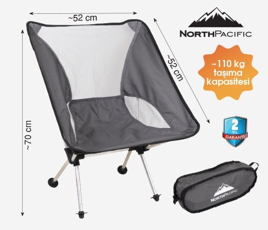 North Pacific - Katlanır Alüminyum Kamp Sandalyesi