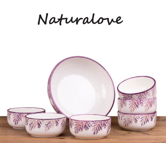 Naturalove - 7 Parça Seramik Çerezlik Set