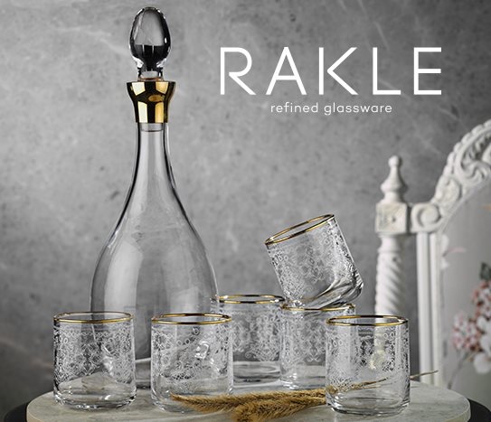 Rakle - Altın Yaldızlı Şerbet Seti