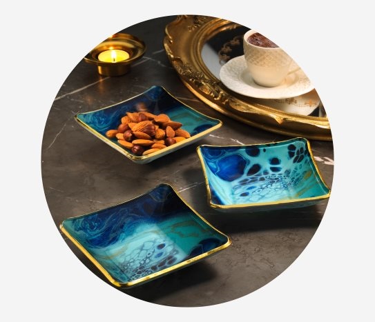 3'lü Altın Yaldızlı Kase