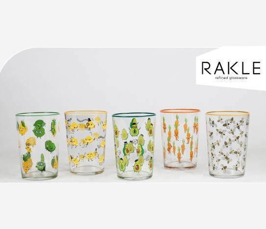 Rakle - Dekorlu Meşrubat Bardağı