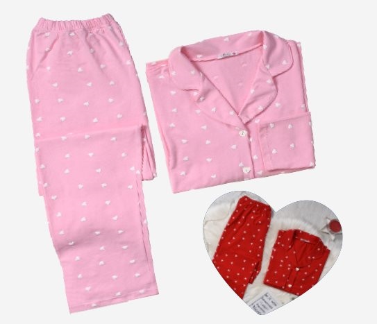 Casilli - Kalp Tema Desenli Kadın Pijama Takımı