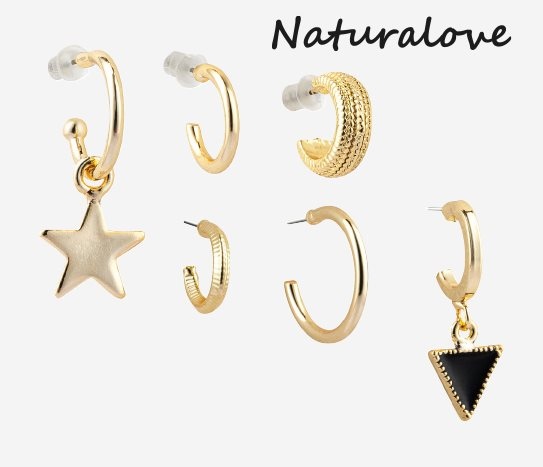 Naturalove - 3’lü Küpe