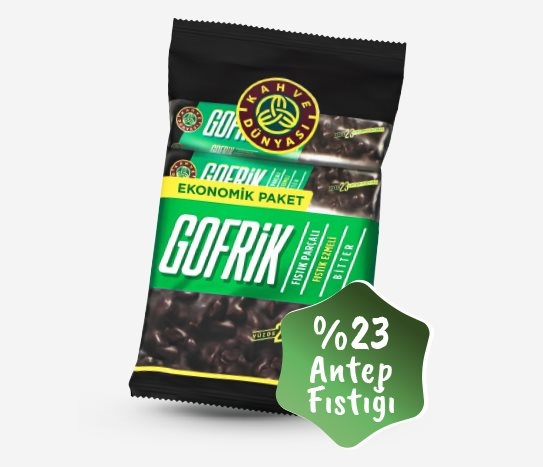 Gofrik - Bitter Çikolata Kaplı Antep Fıstıklı Gofret