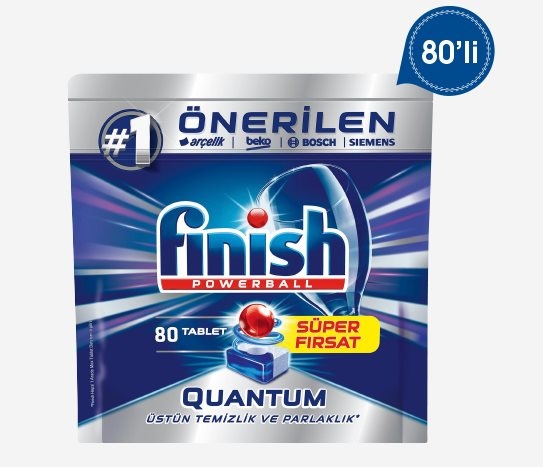 Finish Quantum 80'li Bulaşık Makinesi Tableti