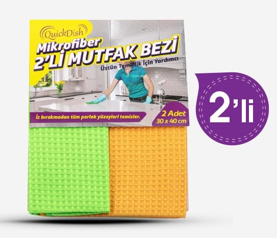 Quickdish - 2'li Mutfak Temizlik Bezi
