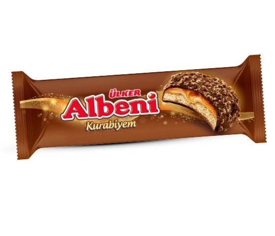 Ülker Albeni - Bisküvi Parçacıklı Sütlü Çikolata Kaplı Karamelli Bisküvi
