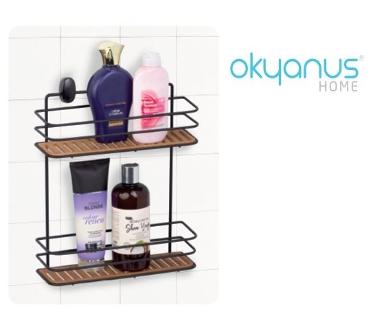 Ahşap Görünümlü İki Katlı Raf