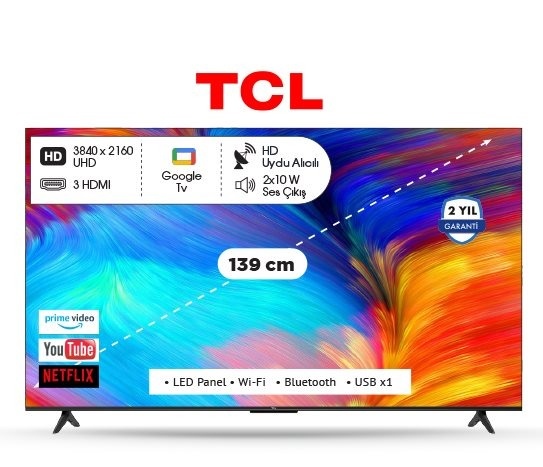 55 İNÇ 4K ULTRA HD GOOGLE TV 55V6A