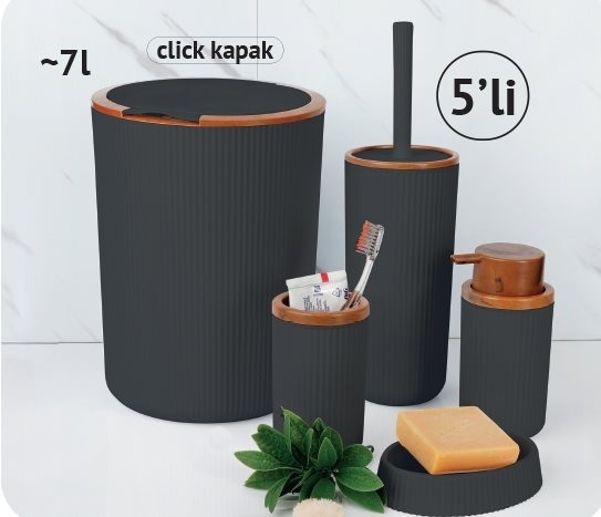 Ahşap Görünümlü Banyo Seti