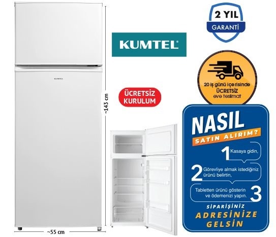 ÇİFT KAPILI BUZDOLABI DFROST 204 L