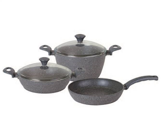 Mehtap - Döküm Granit Set 5 Parça Tencere Seti