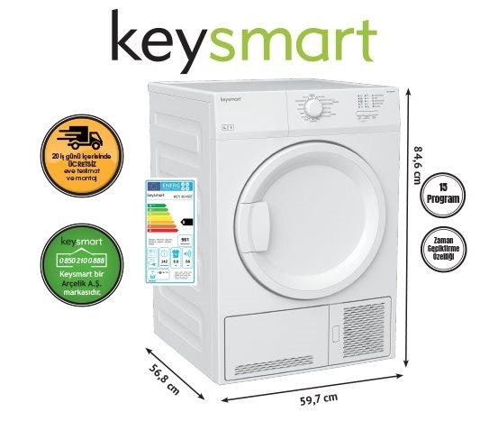 8 KG ÇAMAŞIR KURUTMA MAKİNESİ KEY 80 KRT