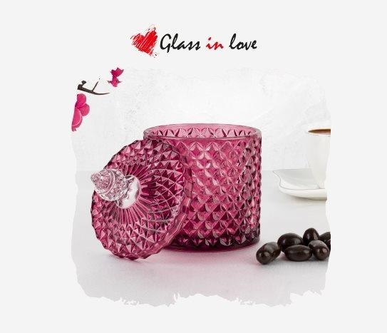 Renkli Cam Şekerlik ~13,5 x 8,5 cm