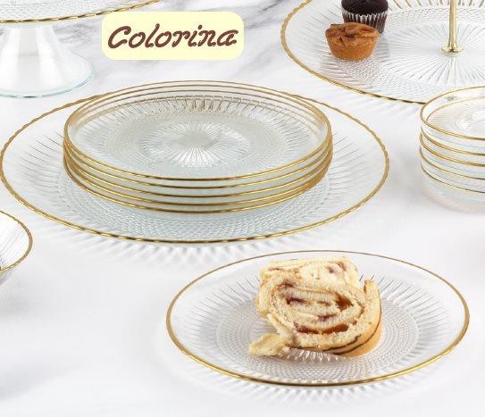 Altın Rimli 6+1 Pasta Servis Seti