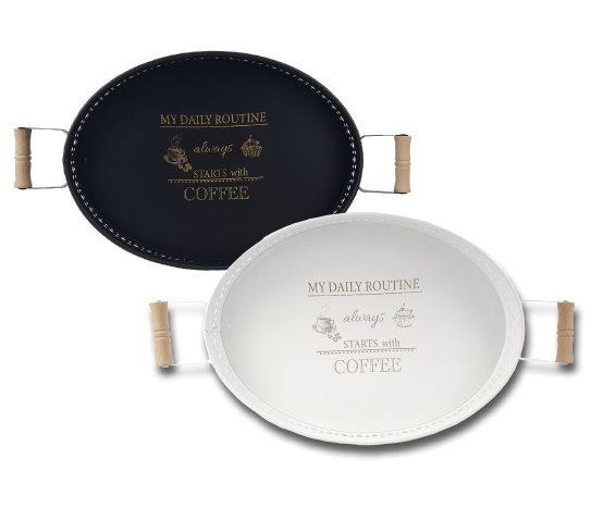 Ahşap Kulplu Metal Tepsi