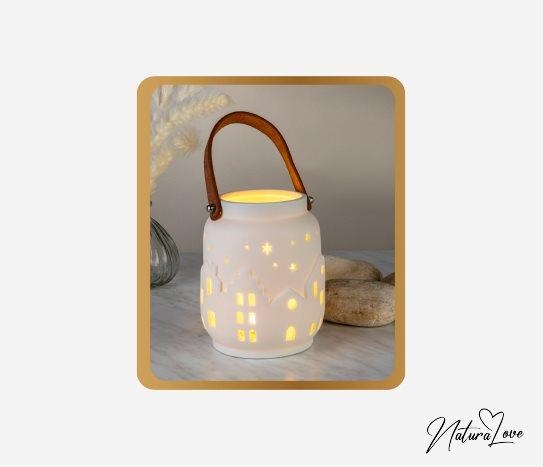 Porselen Led Işıklı Fener