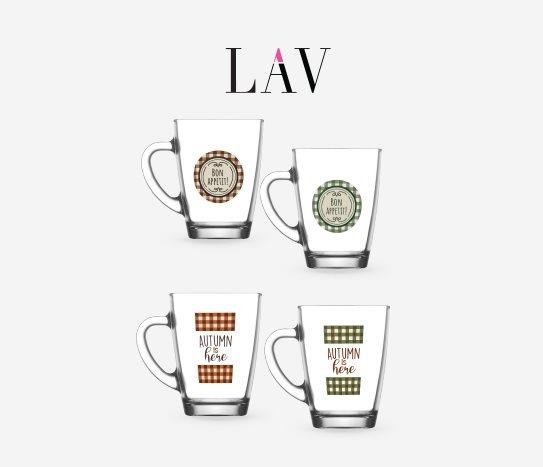 Dekorlu Kulplu Bardak