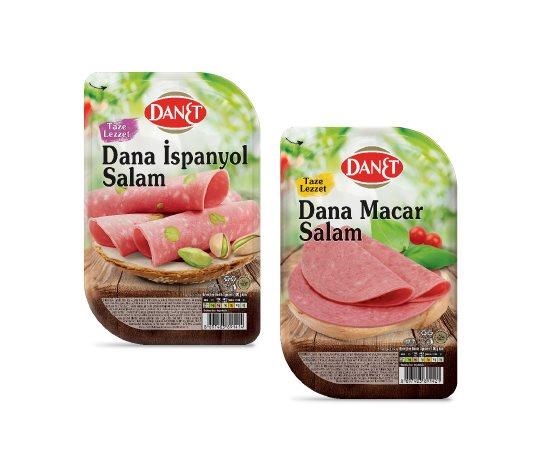 Danet - Tadımlık Dana Salam Fıstıklı & Fıstıksız İspanyol Dilimli