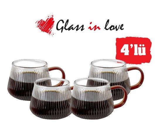 Gravürlü Cam Fincan Seti