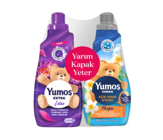 Yumoş Konsantre Çamaşır Yumuşatıcısı Açık Hava1200 ml + Lotus 1440 ml