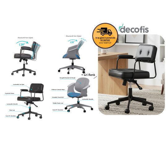 Jupi Çalışma Sandalyesi Siyah