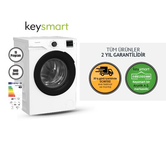 9 KG ÇAMAŞIR MAKİNESİ KEY 910 CM