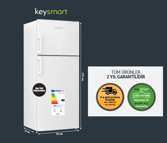 NOFROST BUZDOLABI KEY 430 NFE